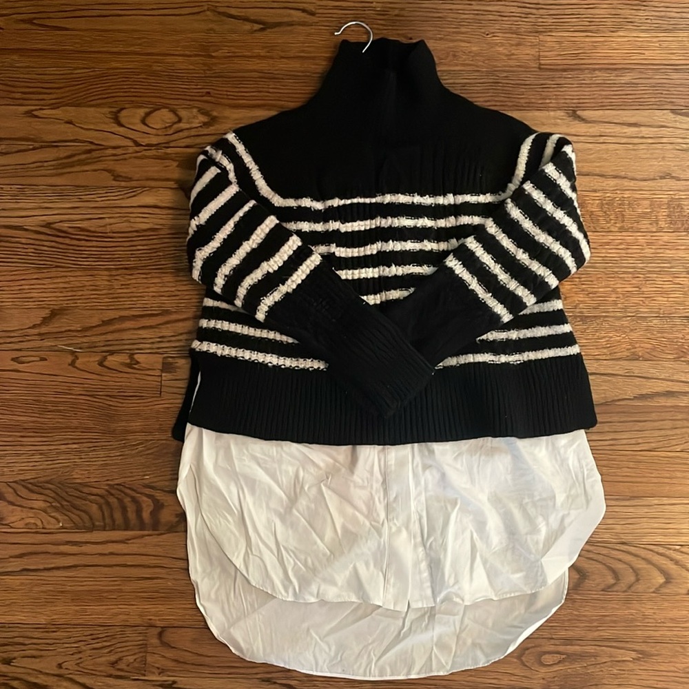 All Saints black and white turtle neck